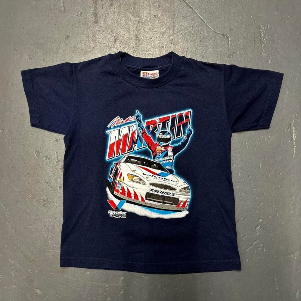 Vintage 90s Youth mark martin nascar double sided graphic racing tshirt